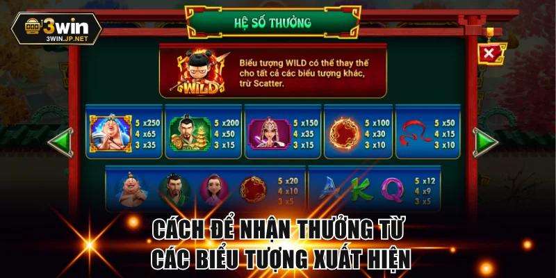 Cách để nhận thưởng từ các biểu tượng xuất hiện